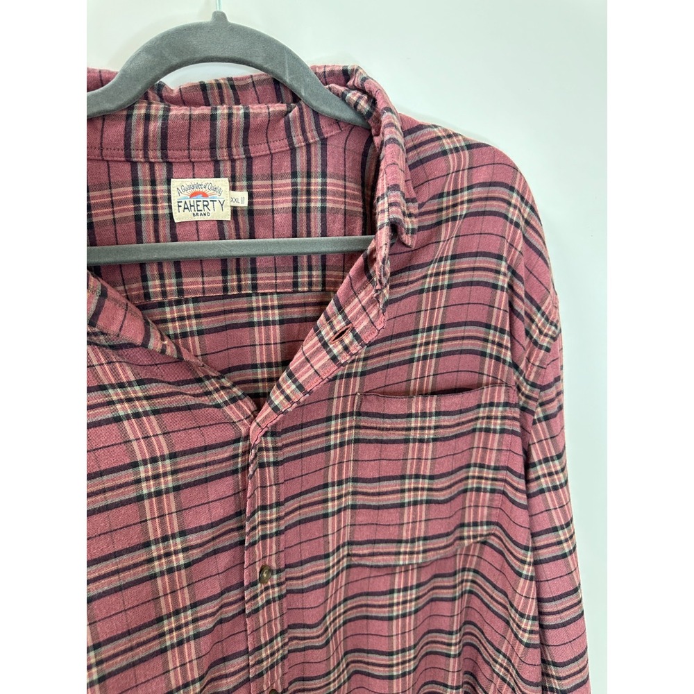Faherty Movement Featherweight Twill Shirt Mountain View Plaid Button Men's XXL - Picture 6 of 13